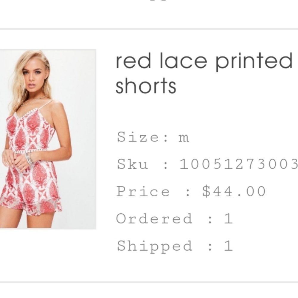 Missguided | Love & Other Things Red Lace Shorts - Picture 7 of 7